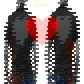 I Love You レッドハート バレンタインデー 絵文字 メンズTシャツ バックプリント - Kawaiitshirt