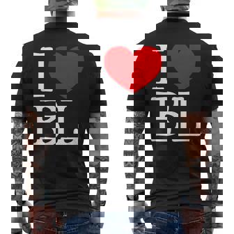 I Love ハート Bl メンズTシャツ バックプリント - Kawaiitshirt