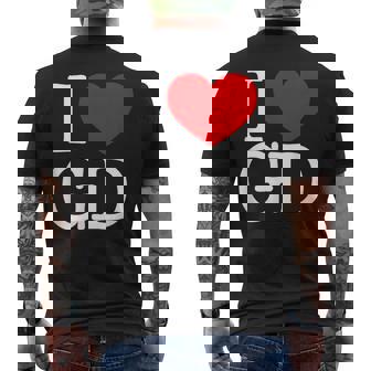 I Love ハート Gd メンズTシャツ バックプリント - Kawaiitshirt