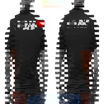 I Love ハート Java メンズTシャツ バックプリント - Kawaiitshirt