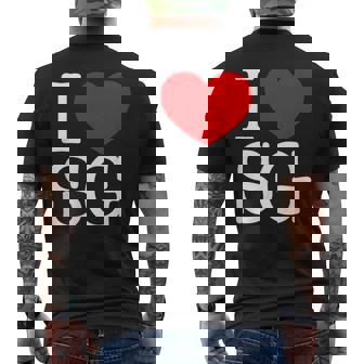 I Love ハートg メンズTシャツ バックプリント - Kawaiitshirt