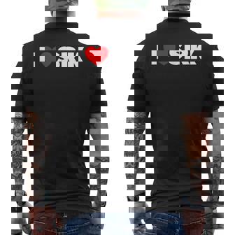 I Love ハートrk メンズTシャツ バックプリント - Kawaiitshirt