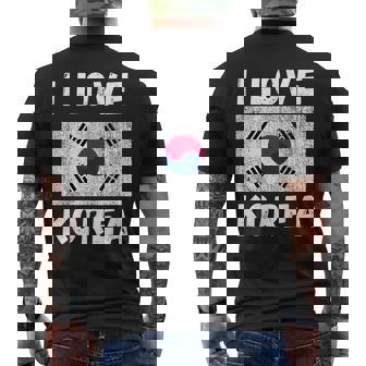 I Love 韓国 韓国 家族 旅行 お土産 メンズTシャツ バックプリント - Kawaiitshirt
