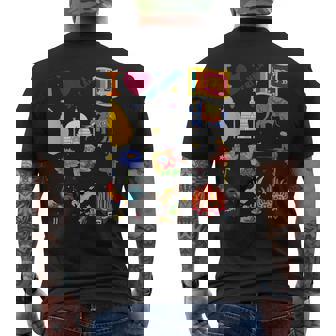 I Loveri Lanka 手描きのスリランカのランドマーク、旗、地図 メンズTシャツ バックプリント - Kawaiitshirt