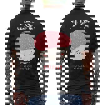 I Loveushi I Loveushi Japan Food 巻にぎり魚 メンズTシャツ バックプリント - Kawaiitshirt