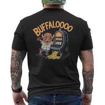 Lucky Buffalo Casino Slot Machine Gambling Gambler Men's T-shirt Back Print - Thegiftio UK