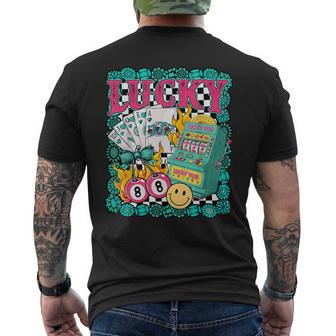 Lucky Slot Machine Cowgirl Western Vegas Turquoise Rodeo Men's T-shirt Back Print - Thegiftio UK