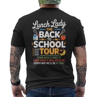 Lunch Lady Back To School Tour Food Humor Back To School Men's T-shirt Back Print - Thegiftio