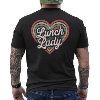 Lunch Lady Heart Cafeteria Worker Men's T-shirt Back Print - Thegiftio UK