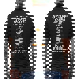 Lustige Arbeitssprücheüßer Pinguin Lustiges Männer T-Shirt mit Rückendruck - Geschenkecke