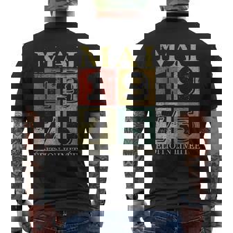 Mai 1975 50 Ans Cadeau Anniversaire Homme Mai 1975 T-shirt imprimé au dos - Cadeauxyz