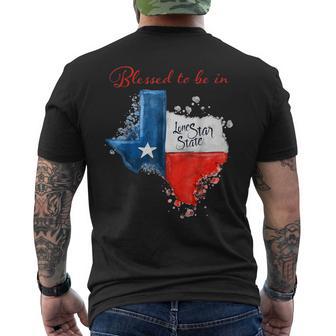 Mapa De La Bandera De Texas Con Bendito Estar En Texas Camiseta Hombre Estampado Espalda - Regaloses