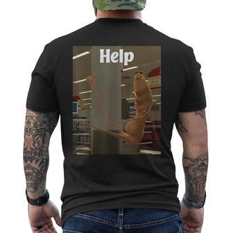 Marcus The Worm Help Meme Men's T-shirt Back Print - Thegiftio UK