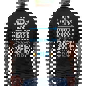 He Marries tag Partytag Party T-Shirt mit Rückendruck - Seseable