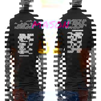Mason 67 Baseball Meme Slang Viral Trend Men's T-shirt Back Print - Monsterry