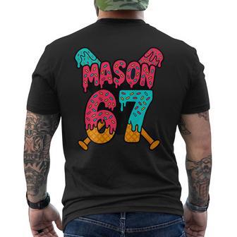 Mason 67 Ice Cream Drip Baseball Meme Men's T-shirt Back Print | Mazezy