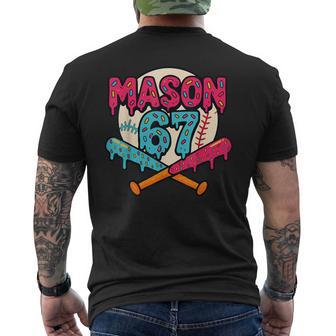 Mason 67 Ice Cream Drip Baseball Meme Graphics Men's T-shirt Back Print | Mazezy