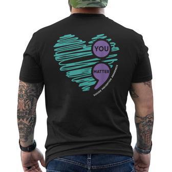 You Matter Semicolon Suicide Prevention Awareness Month Men's T-shirt Back Print - Thegiftio UK