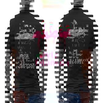 Mele Kalikimaka フラミンゴ ハワイ トロピカルファミリー メンズTシャツ バックプリント - Kawaiitshirt
