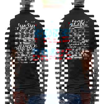 Memorial Day Land Of The Free Because Of Brave Us Flag Men's T-shirt Back Print - Monsterry