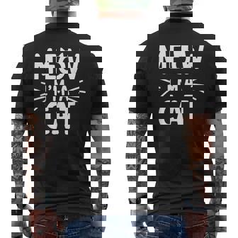 Meow I'm Cat おもしろい子猫好きデザイン メンズTシャツ バックプリント - Kawaiitshirt