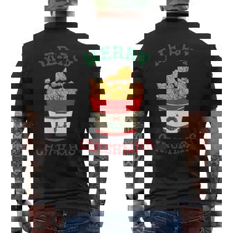 Merry Chickmas フライドチキン 面白い クリスマス フライドチキン メンズTシャツ バックプリント - Kawaiitshirt