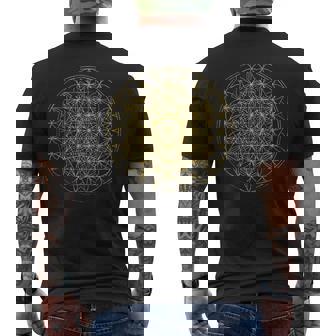 Metatron Cube 64 Tetraedro Flor De Laida Geometríaagrada Camiseta Hombre Estampado Espalda - Regaloses
