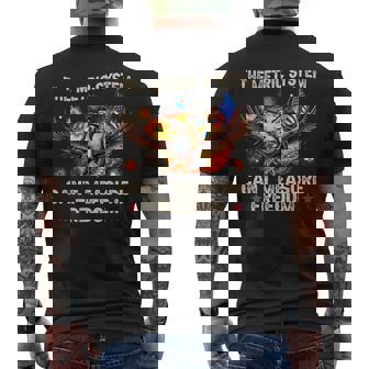 The Metric System Can't Measure Freedom Eagle Usa Flag Meme Men's T-shirt Back Print | Mazezy