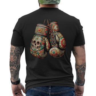 Mexican Vintage Style Boxing Gloves Aztec Mayan Fighter Men's T-shirt Back Print - Thegiftio UK