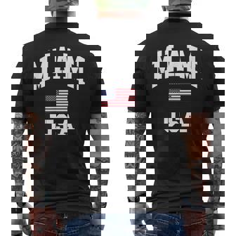 Miami Usa Flag Classic T-shirt imprimé au dos - Cadeauxyz