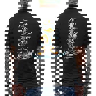 Mignon Dessin Animé Canard Snowboard Sports D'hiver T-shirt imprimé au dos - Cadeauxyz