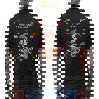 Mignon Dia De Los Muertos Guitare Mexicainequelette Enucre Pour Enfants T-shirt imprimé au dos - Cadeauxyz