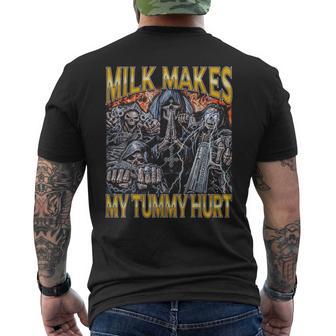 Milk Lactose Edgy Skeleton Bootleg Cool Hard Skeleton Meme Men's T-shirt Back Print - Thegiftio UK