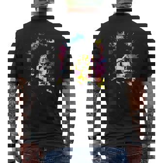 Mj Bad World 白黒スプラッター メンズTシャツ バックプリント - Kawaiitshirt