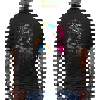 Monkey Dj Avec Écouteurs Et Lunettes Deoleil Gorilla Musik T-shirt imprimé au dos - Cadeauxyz