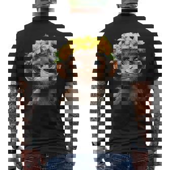 Mono Con Corona De Flores Amarillas Camiseta Hombre Estampado Espalda - Regaloses