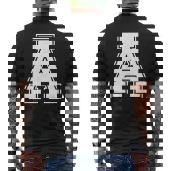 Monograma Del Alfabeto De La Camisa Con Inicial De Letra A Camiseta Hombre Estampado Espalda - Regaloses