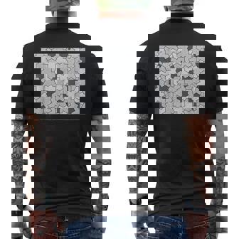 Monotone Aperiodic モノタイルカラー グレータイルパターン メンズTシャツ バックプリント - Kawaiitshirt