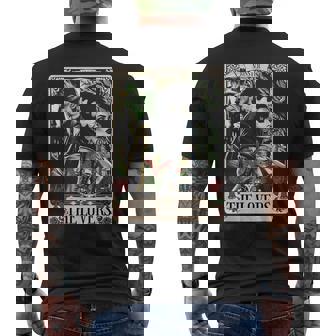 The Monster Frankenstein And Bride The Lovers Tarot Card Men's T-shirt Back Print - Monsterry