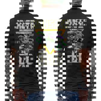 Monster Truck Dad Family Birthday Party Father's Day Men's T-shirt Back Print | Mazezy