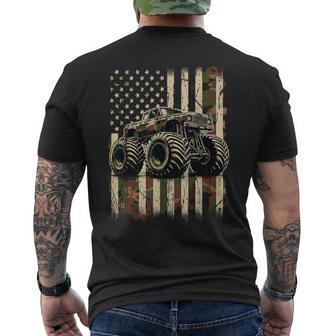 Monster Truck Usa Flag 4Th July Men's T-shirt Back Print - Thegiftio UK