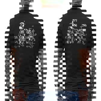 Motocross Dirt Bike Dad With Three Children Motorcycle Father's Day Men's T-shirt Back Print - Monsterry