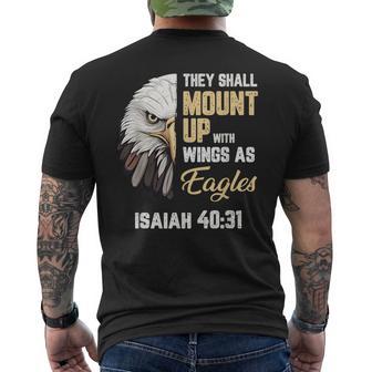 Mount Up Wings As Eagles Isaiah 40 Men's T-shirt Back Print - Thegiftio UK