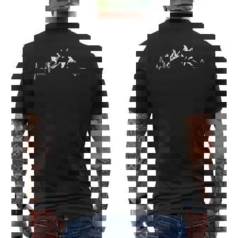 Mountains Heartbeat トレッキング ハイキング 山 メンズTシャツ バックプリント - Kawaiitshirt
