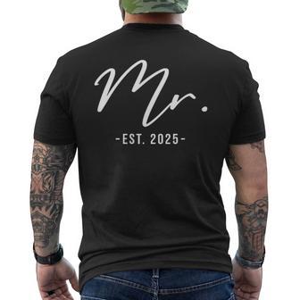 Mr Est 2025 Just Married Wedding Husband Matching Mr & Mrs Men's T-shirt Back Print - Thegiftio UK