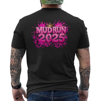 Mud Run 2025 Pink With Gold Crown Men's T-shirt Back Print - Thegiftio UK