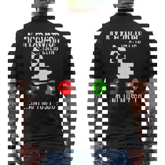 My Excavator Is Calling 面白い重機オペレーター メンズTシャツ バックプリント - Kawaiitshirt