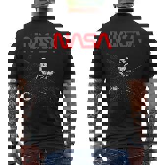 Nasaの宇宙飛行士の掃除機の星のワームのロゴが面白い メンズTシャツ バックプリント - Kawaiitshirt
