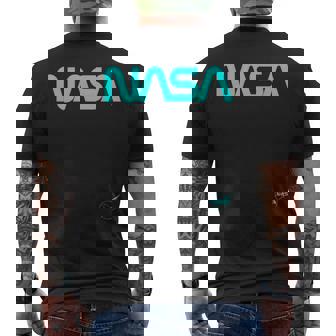 Nasaワームと記章のロゴ メンズTシャツ バックプリント - Kawaiitshirt