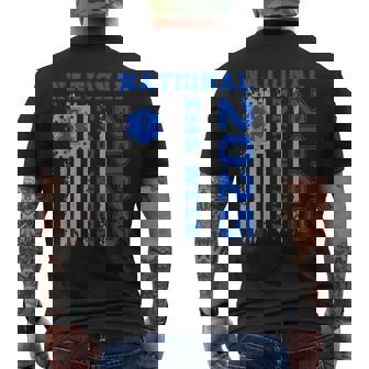 National Ems Week 2025 Usa Flag Emergency Medical Services Men's T-shirt Back Print - Monsterry